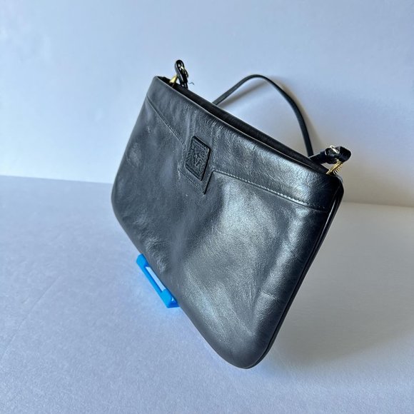 VTG Anne Klein For Calderon Handbag Women Black Bag Crossbody Shoulder Clutch - Picture 10 of 10